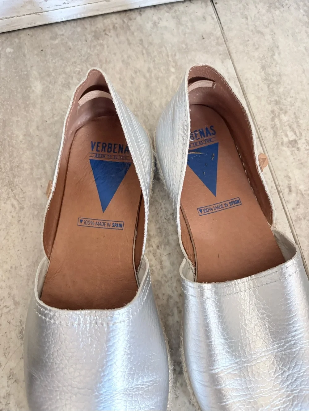 Women's Metallic Silver Espadrille Slip-On Flats